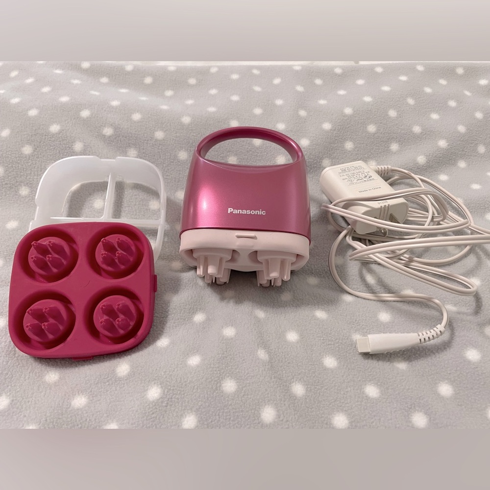 Panasonic Pink Electric Scalp Massager with Charger and Silicone Heads